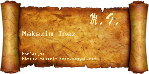 Makszim Inez névjegykártya